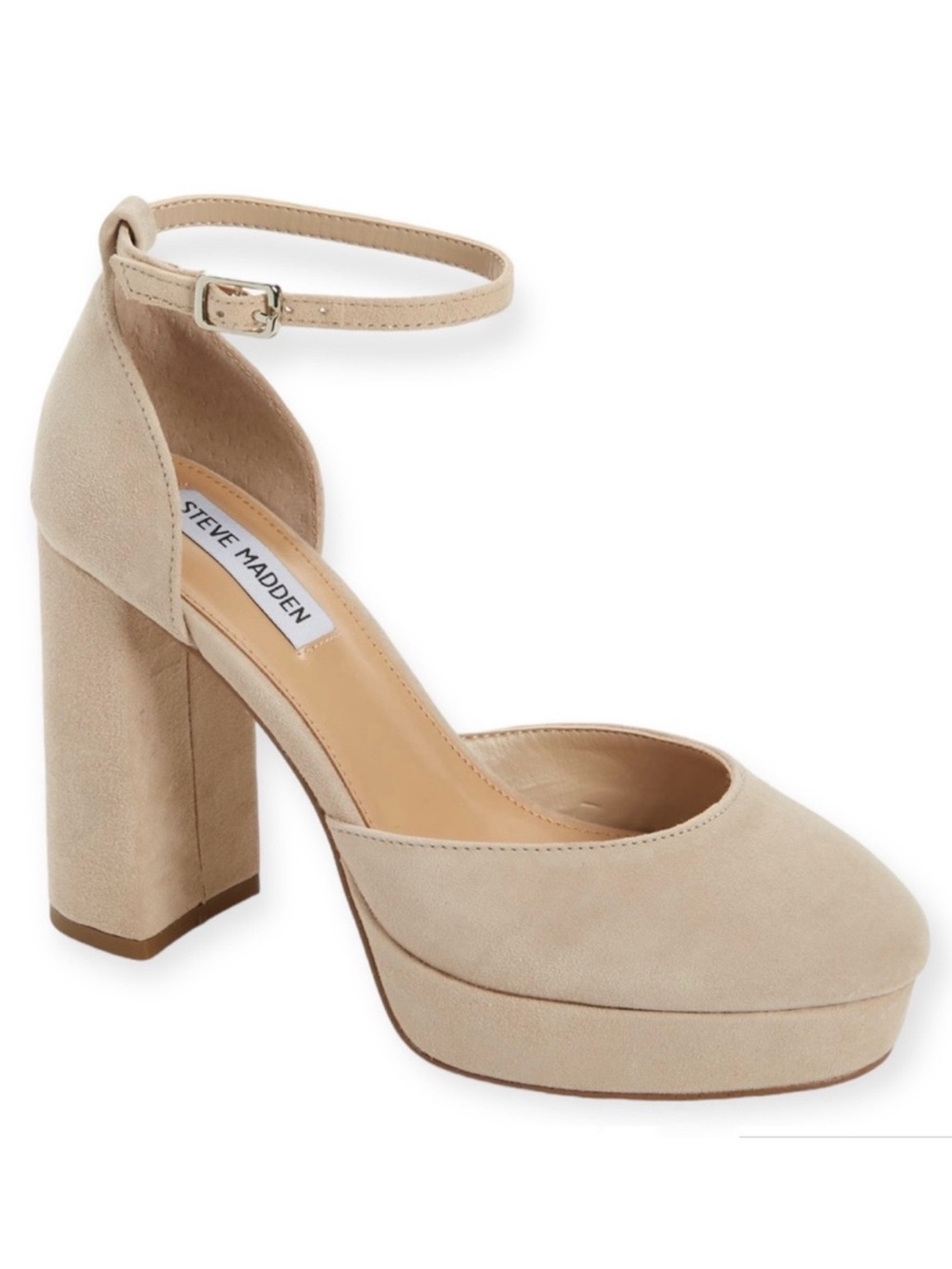 STEVE MADDEN Truth Heels Platform D’orsay Pump Ankle Strap Chunky Heel NWT